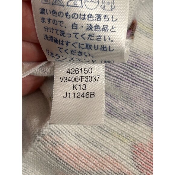 Womens Lands End Floral Cardigan Sweater 1X Button Front Pima Cotton - Picture 9 of 10